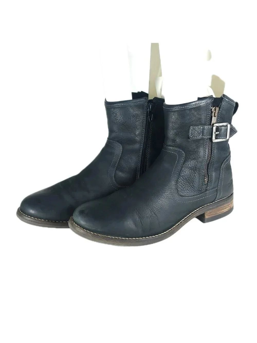 Taos Women’s Convoy US8-8,5 EU39 Black Leather Side Zip Ankle Boots Booties